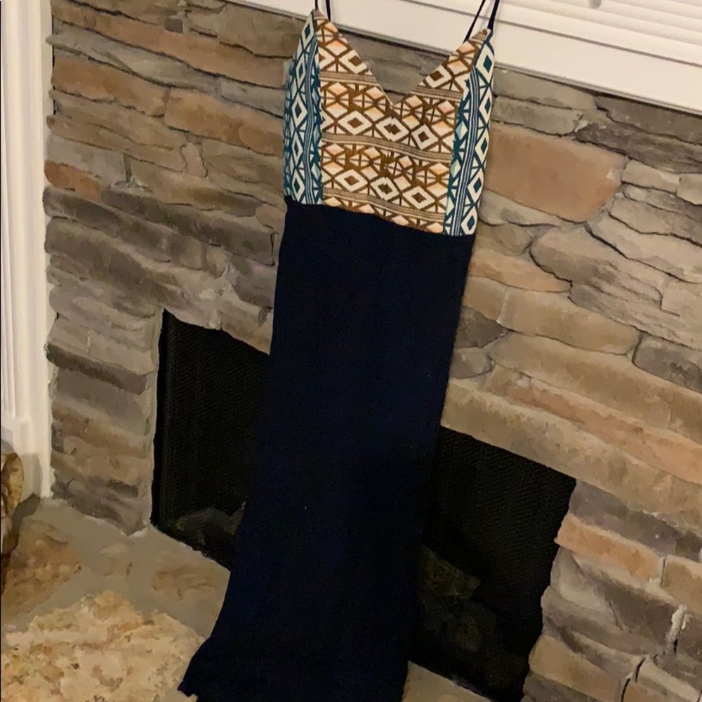 Navy blue, maxi dress